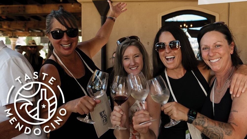 3 women drinking wine